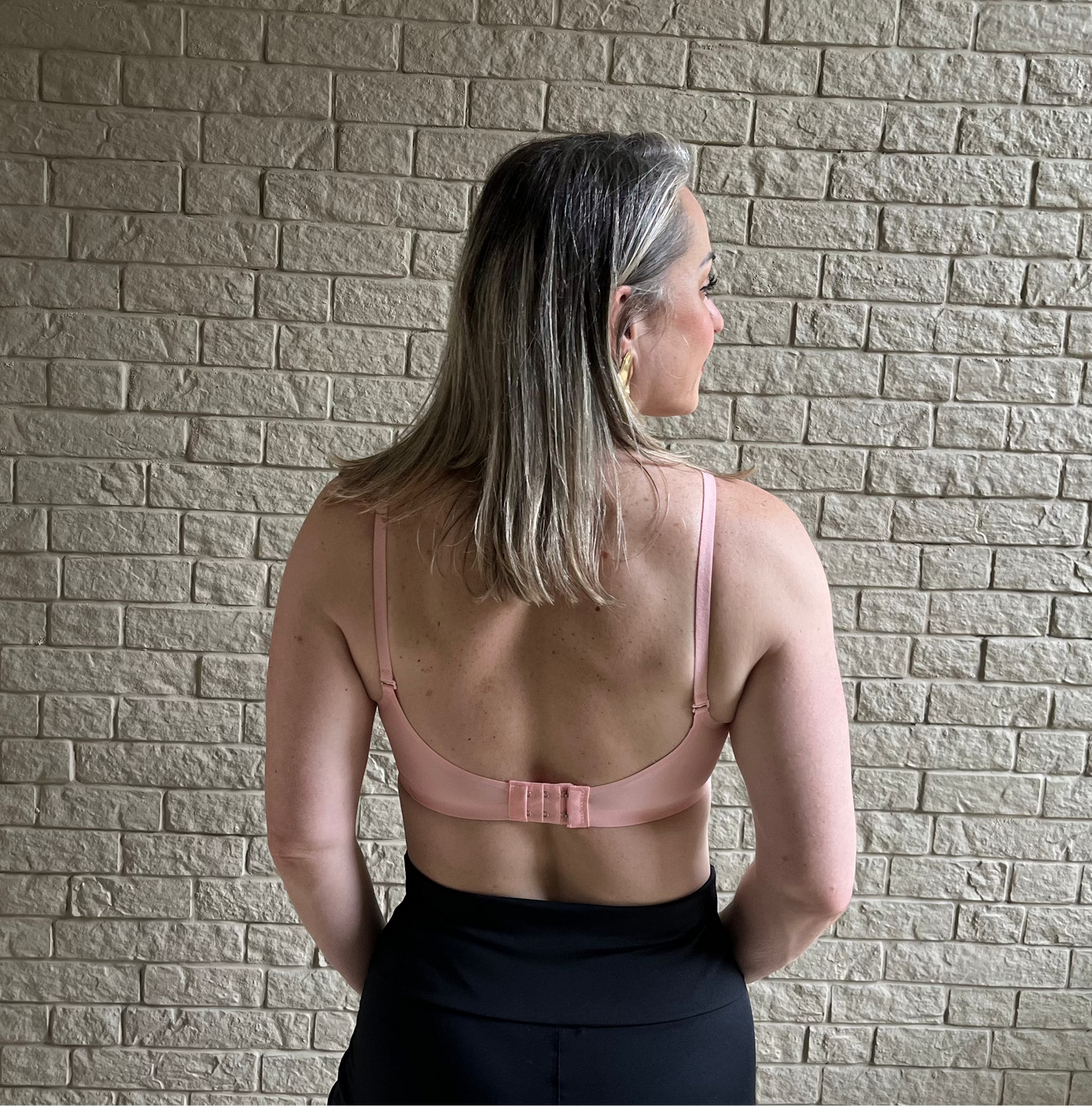 Top sem Costura Alça Fina com Fecho Rosa Bebê