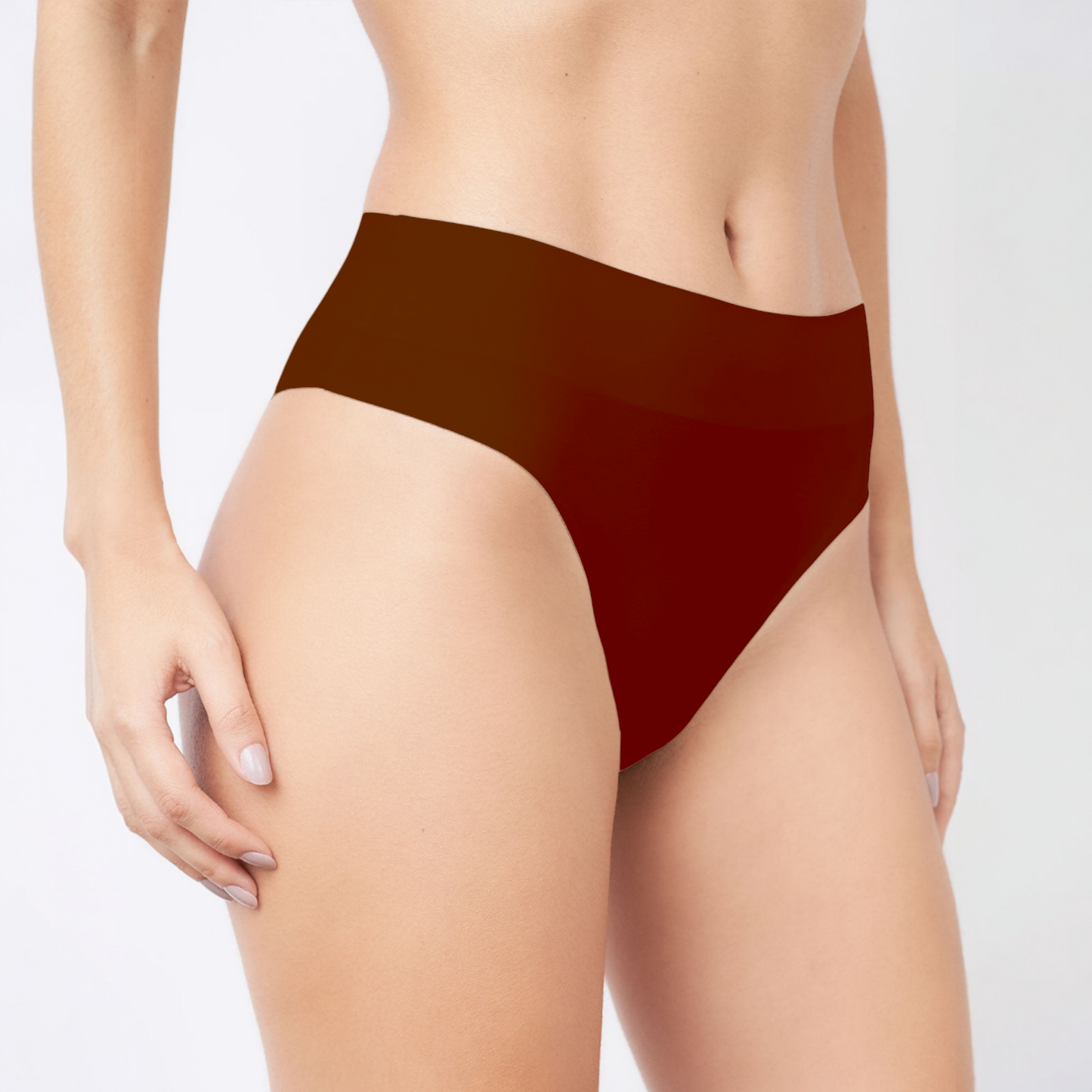 Calcinha sem Costura Cintura Alta Vinho
