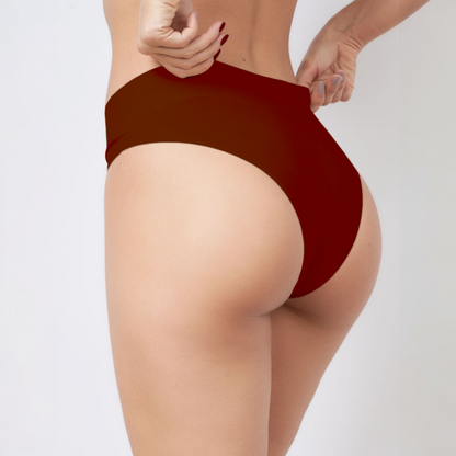 Calcinha sem Costura Cintura Alta Vinho