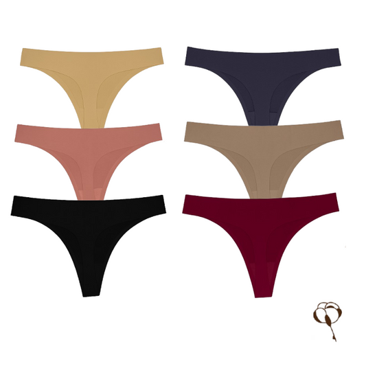 Kit com 6 Calcinhas Sem Costura Fio cores variadas