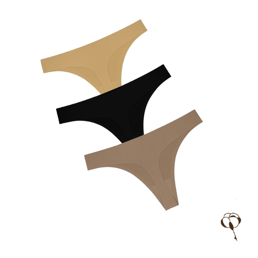 Kit com 3 Calcinhas Sem Costura Fio cores variadas