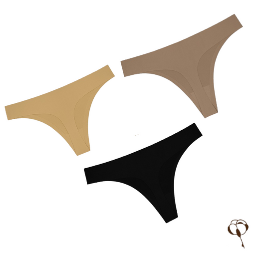 Kit com 3 Calcinhas Sem Costura Fio cores variadas