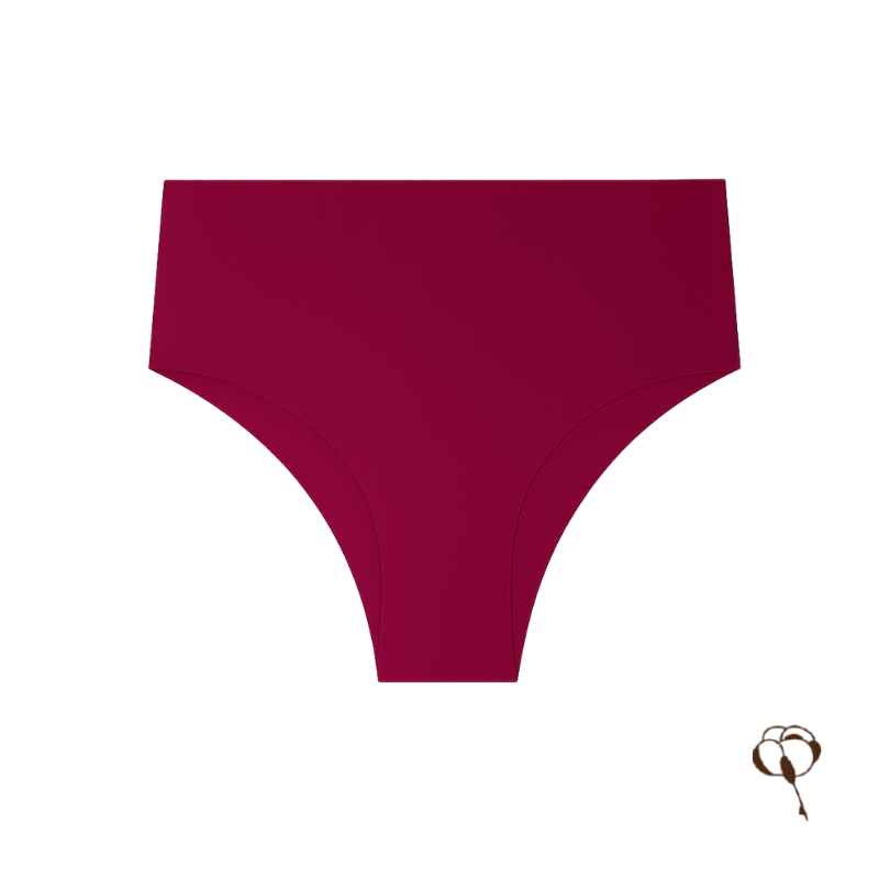 Calcinha sem Costura Cintura Alta Vinho