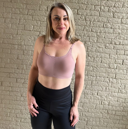 Top sem Costura Alça Fina com Fecho Rosê