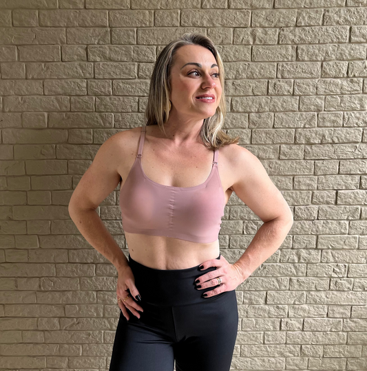 Top sem Costura Alça Fina Rosê