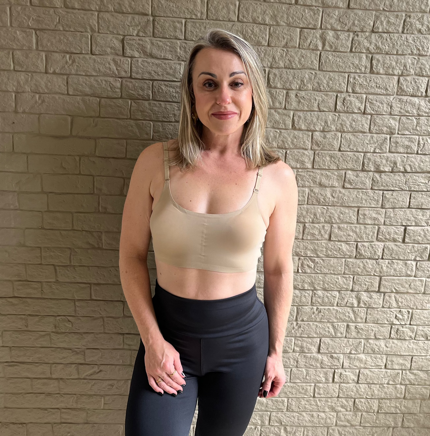 Top sem Costura Alça Fina Nude