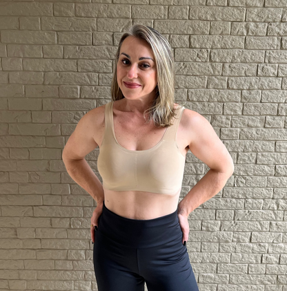 Top sem Costura Alça Grossa com Fecho Nude