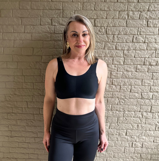 Top sem Costura Alça Grossa com Fecho Preto