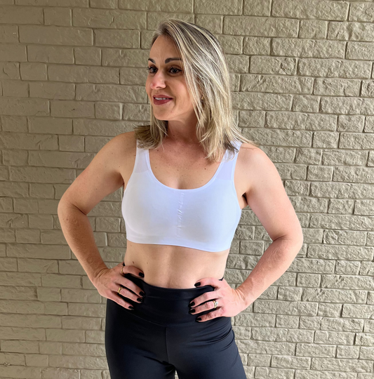 Top sem Costura Alça Grossa com Fecho Branco