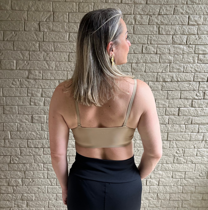 Top sem Costura Alça Fina Nude